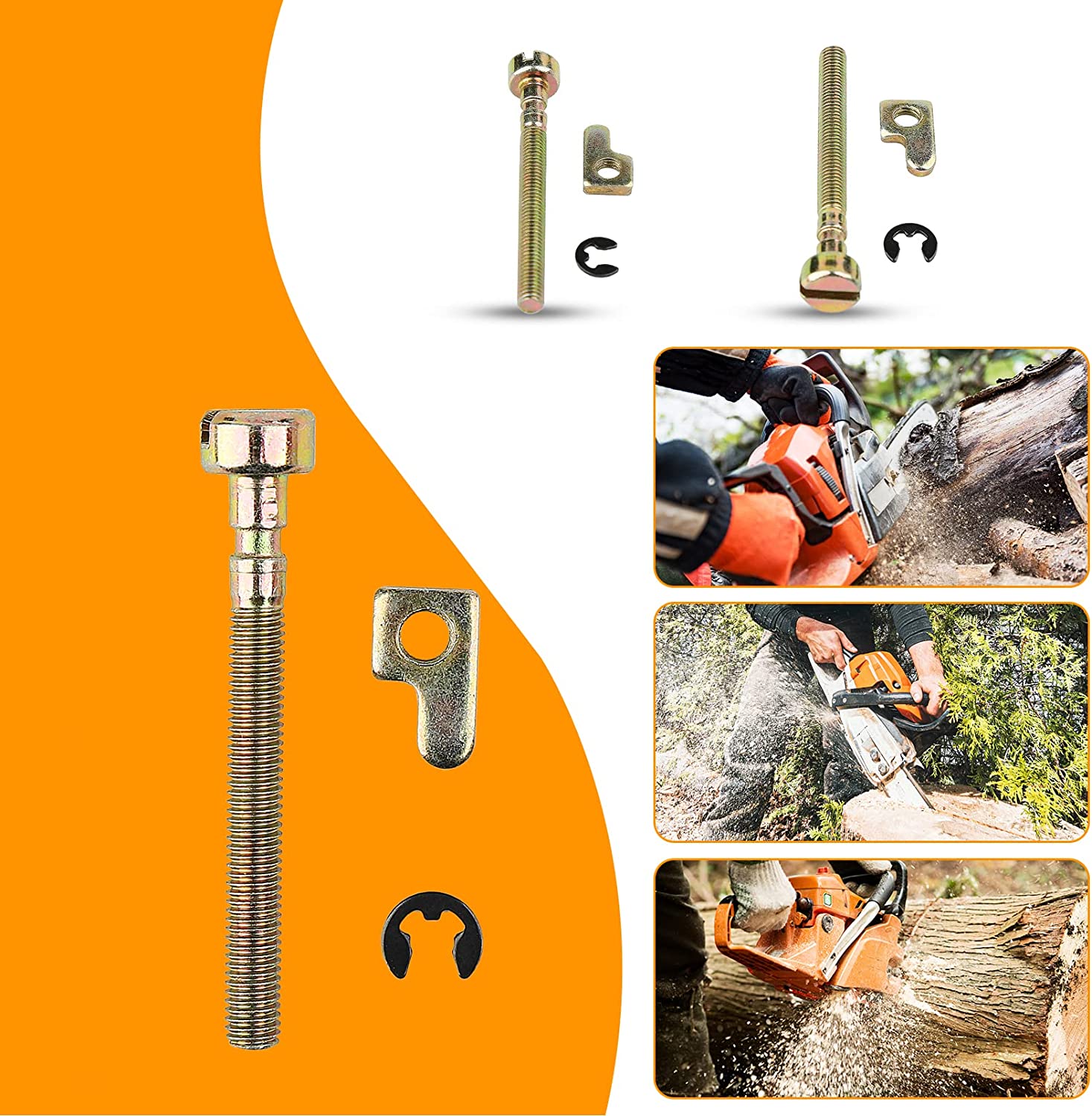 Haishine Chaîne 2Pcs / Lot Ajustant La Vis De Fixation Pour Husqvarna 340 340e 345 345e 346XP 350 351 353 357 357XP 359 Tronçonneuse EPA 537071201